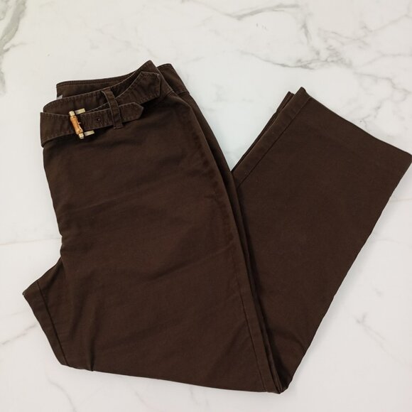 Ann Taylor Pants Size 10 Womens Brown Cotton-Blend - Picture 1 of 11